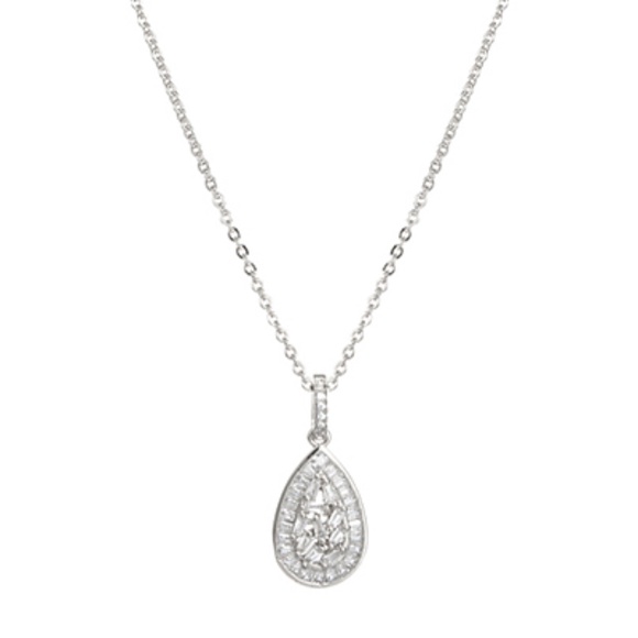 CZ Pave Teardrop Necklace - Picture 2 of 2